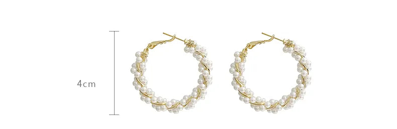 Vintage Geometric Pearl Earrings