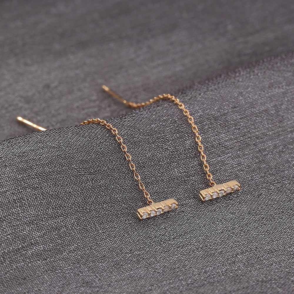 Copper Zircon Earrings for Women, Electroplated Jewelry