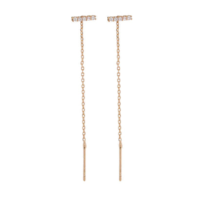 Copper Zircon Earrings for Women, Electroplated Jewelry