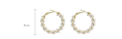 Vintage Geometric Pearl Earrings