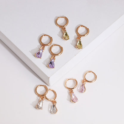 Geometric Alloy Gemstone Earrings