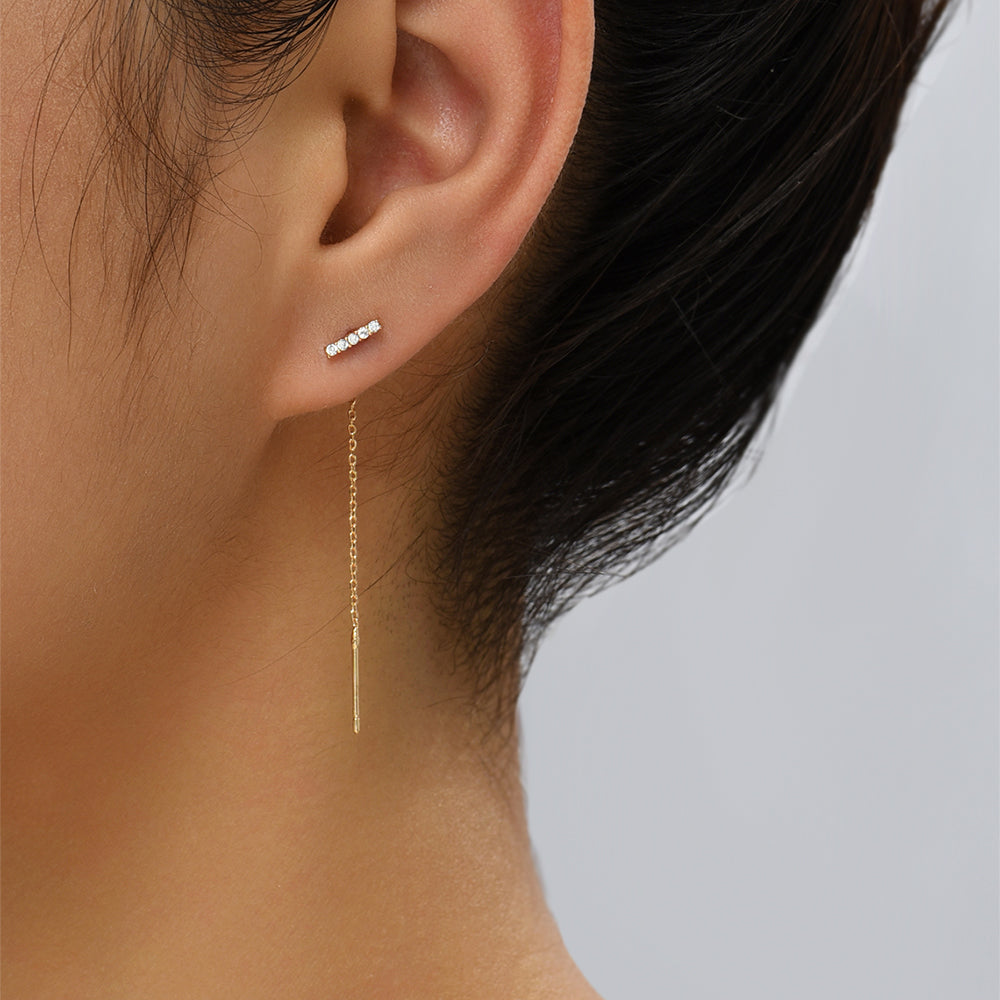 Copper Zircon Earrings for Women, Electroplated Jewelry