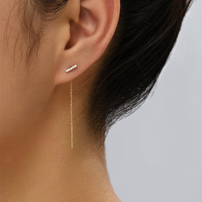 Copper Zircon Earrings for Women, Electroplated Jewelry