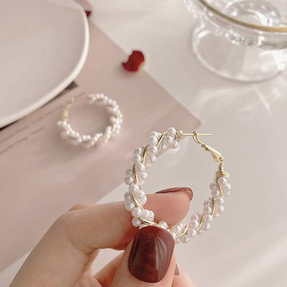 Vintage Geometric Pearl Earrings