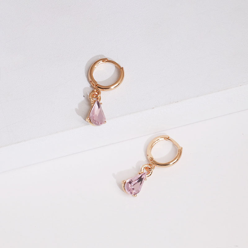 Geometric Alloy Gemstone Earrings
