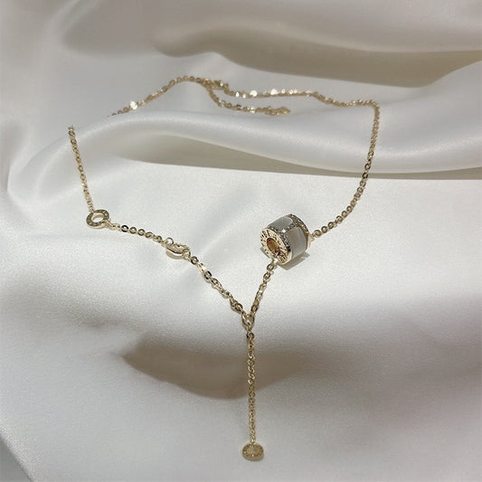 Opal Geometric Layered Box Chain Necklace