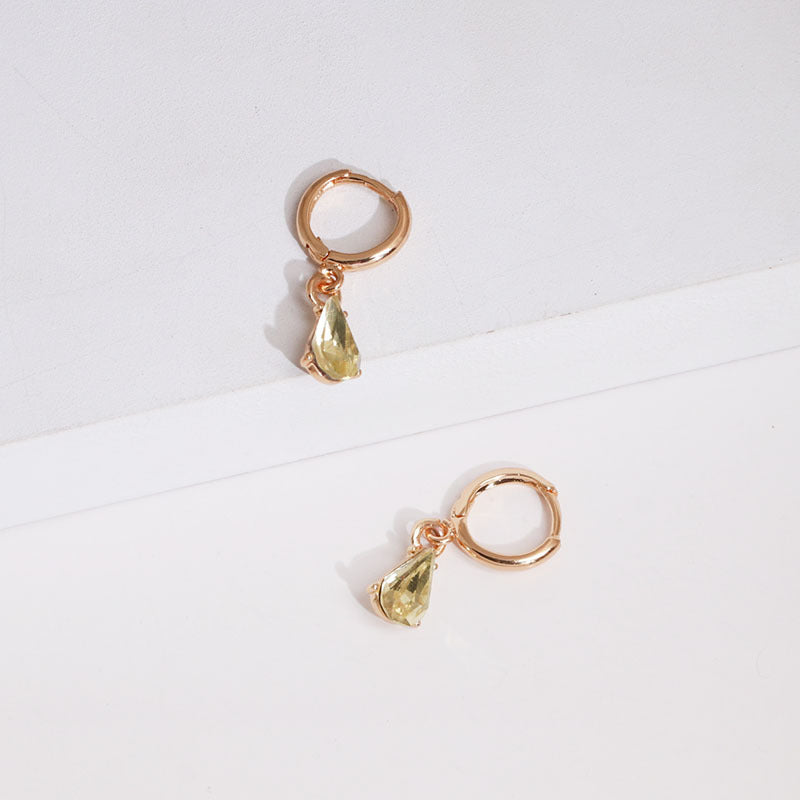 Geometric Alloy Gemstone Earrings