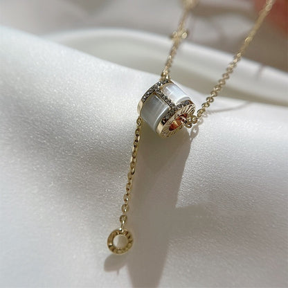 Opal Geometric Layered Box Chain Necklace