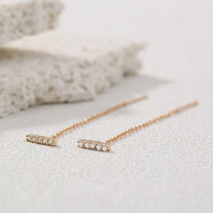 Copper Zircon Earrings for Women, Electroplated Jewelry
