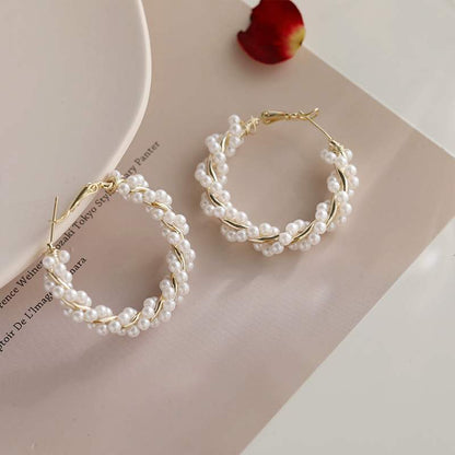 Vintage Geometric Pearl Earrings