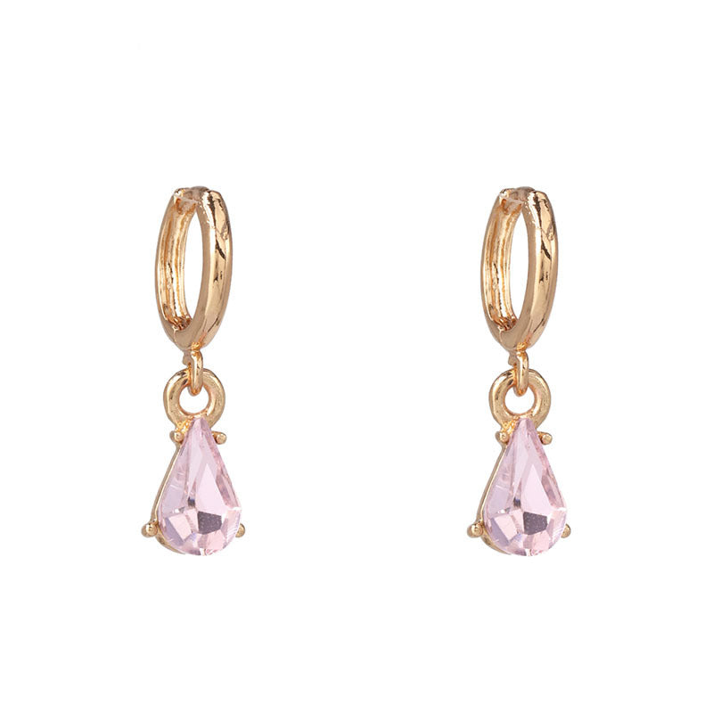 Geometric Alloy Gemstone Earrings