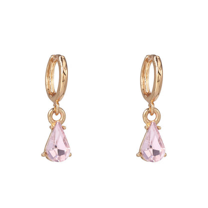 Geometric Alloy Gemstone Earrings