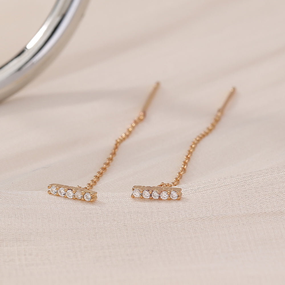 Copper Zircon Earrings for Women, Electroplated Jewelry