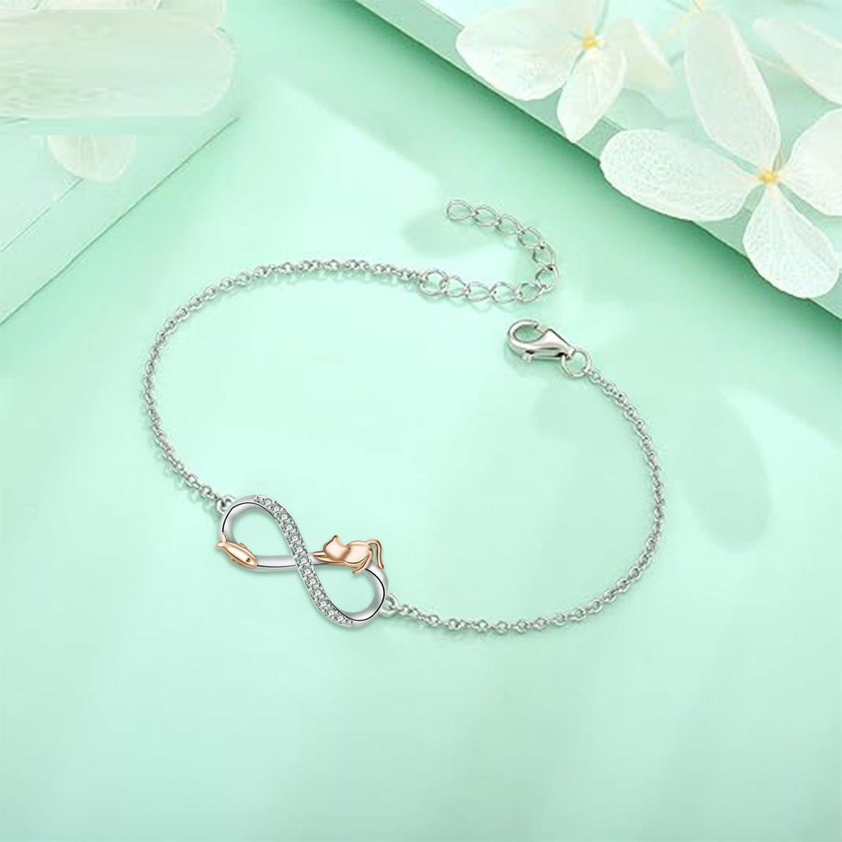 8 Words Infinite Love Cat Bracelet