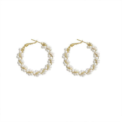 Vintage Geometric Pearl Earrings