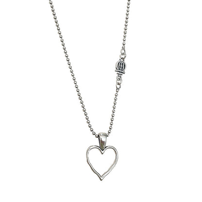 Heart Shape Silver Clavicle Necklace