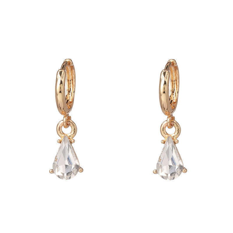 Geometric Alloy Gemstone Earrings