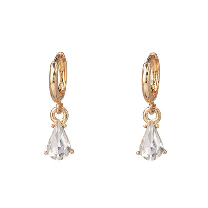 Geometric Alloy Gemstone Earrings