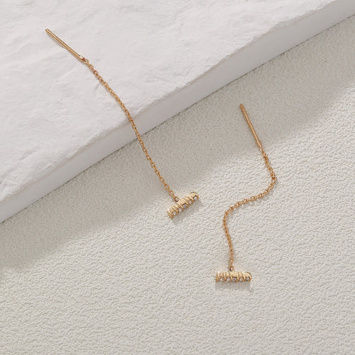 Copper Zircon Earrings for Women, Electroplated Jewelry