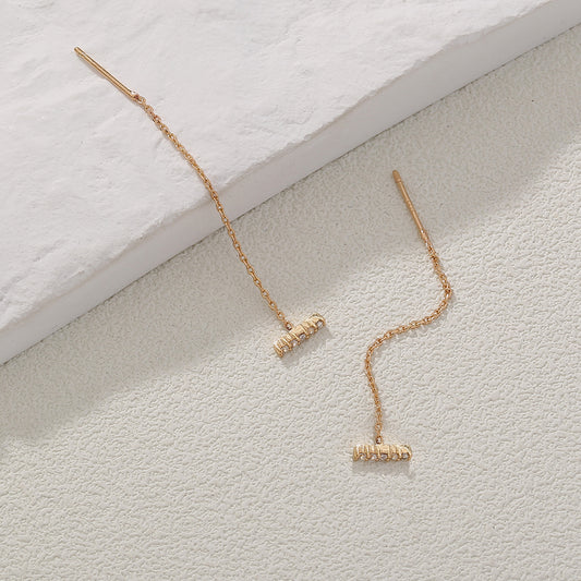 Copper Zircon Earrings for Women, Electroplated Jewelry