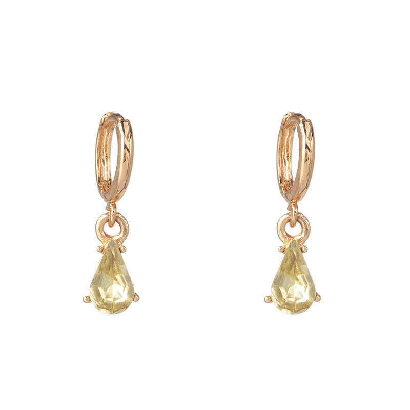 Geometric Alloy Gemstone Earrings