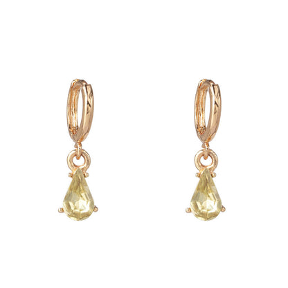 Geometric Alloy Gemstone Earrings