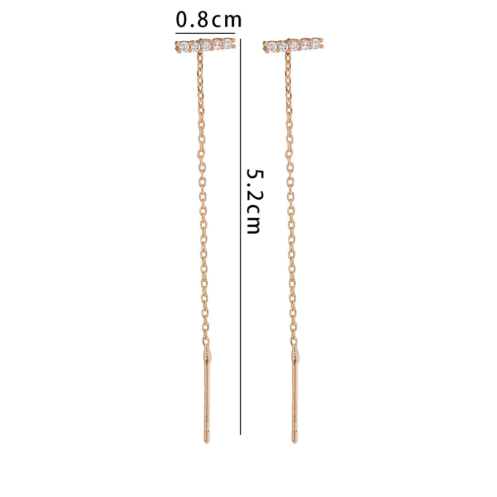 Copper Zircon Earrings for Women, Electroplated Jewelry