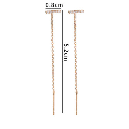 Copper Zircon Earrings for Women, Electroplated Jewelry